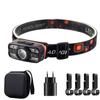 KDULIT Portable LED Headlamp USB Rechargeable Light with Built In Battery Waterproof Fishing Head Torch Outdoor Camping Lantern