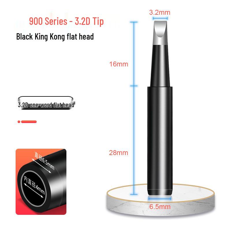 Black Gold Steel 936 Universal Soldering Iron Tip for 937 Stations: Pointed, Horseshoe, Knife Head Styles.