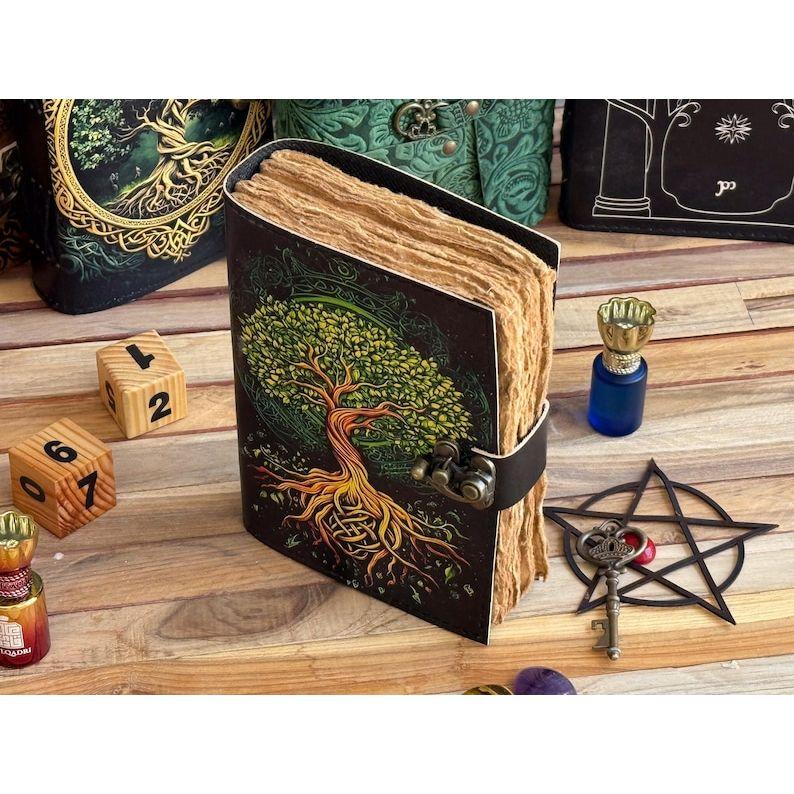 Leather Journal Tree of Life - Leather Notebooks For Women - Journal For Sketches Book Book Blank Spell Book