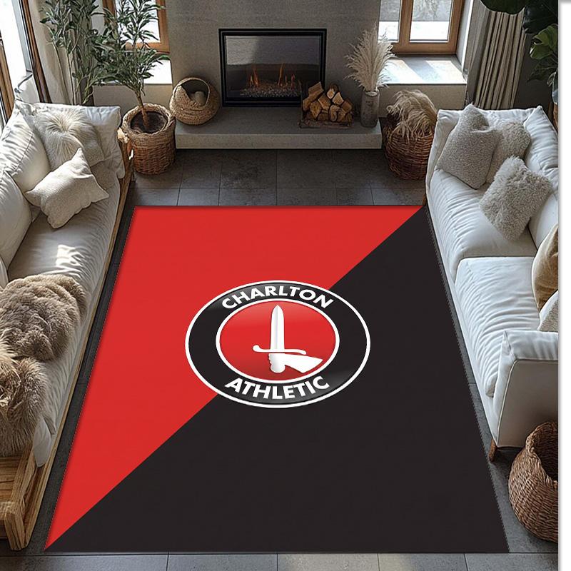 Tappeto Morbido Antiscivolo per Interni con Motivo Calcio Charlton Athletic FC Tappetino Decorativo Sportivo per Camera da Letto