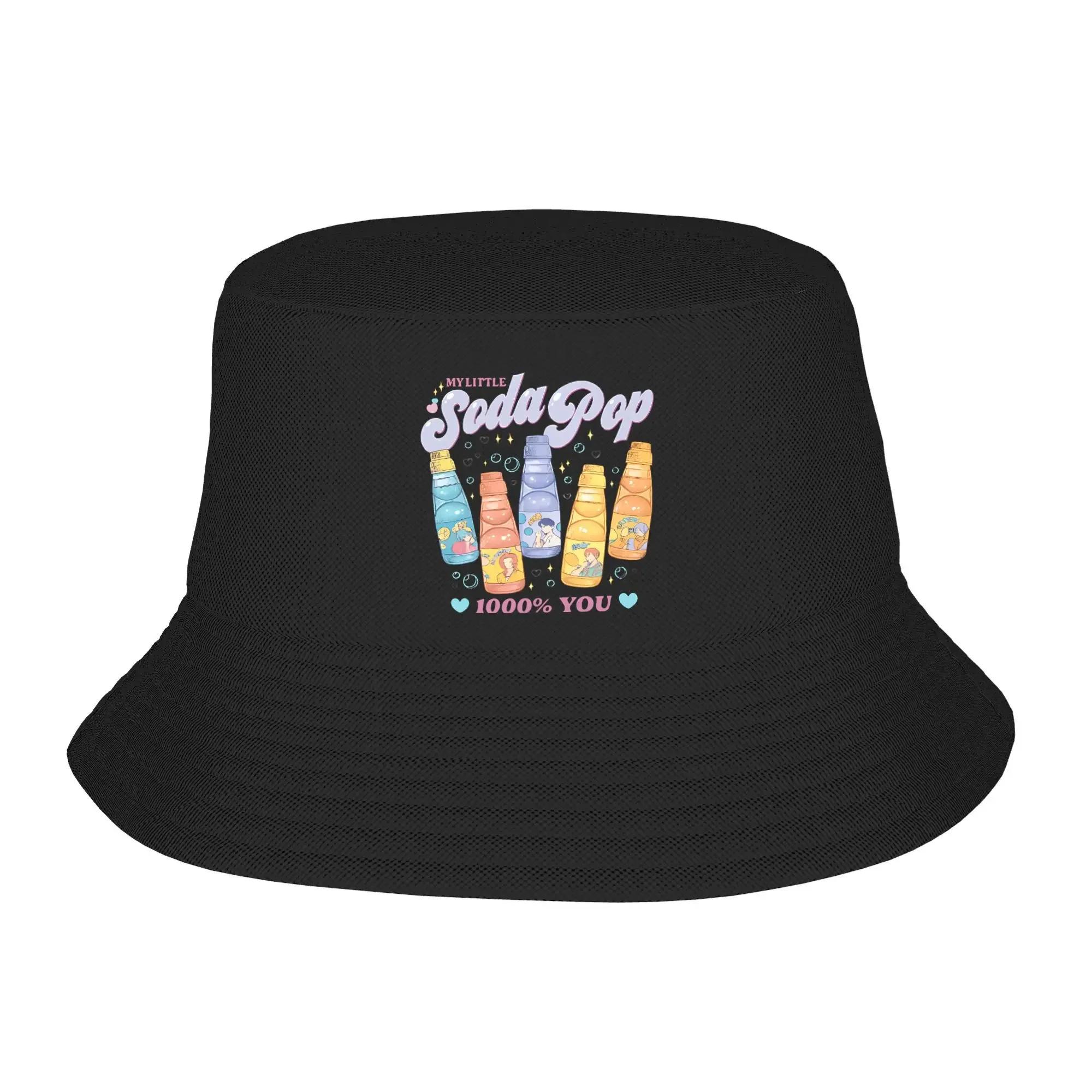 

Saja Boys Bucket Hat Soda Pop Hip Hop FisherUnisex Caps Soft Fold Vacation Sun Hats For Unisex Trendy Design Cap One Size