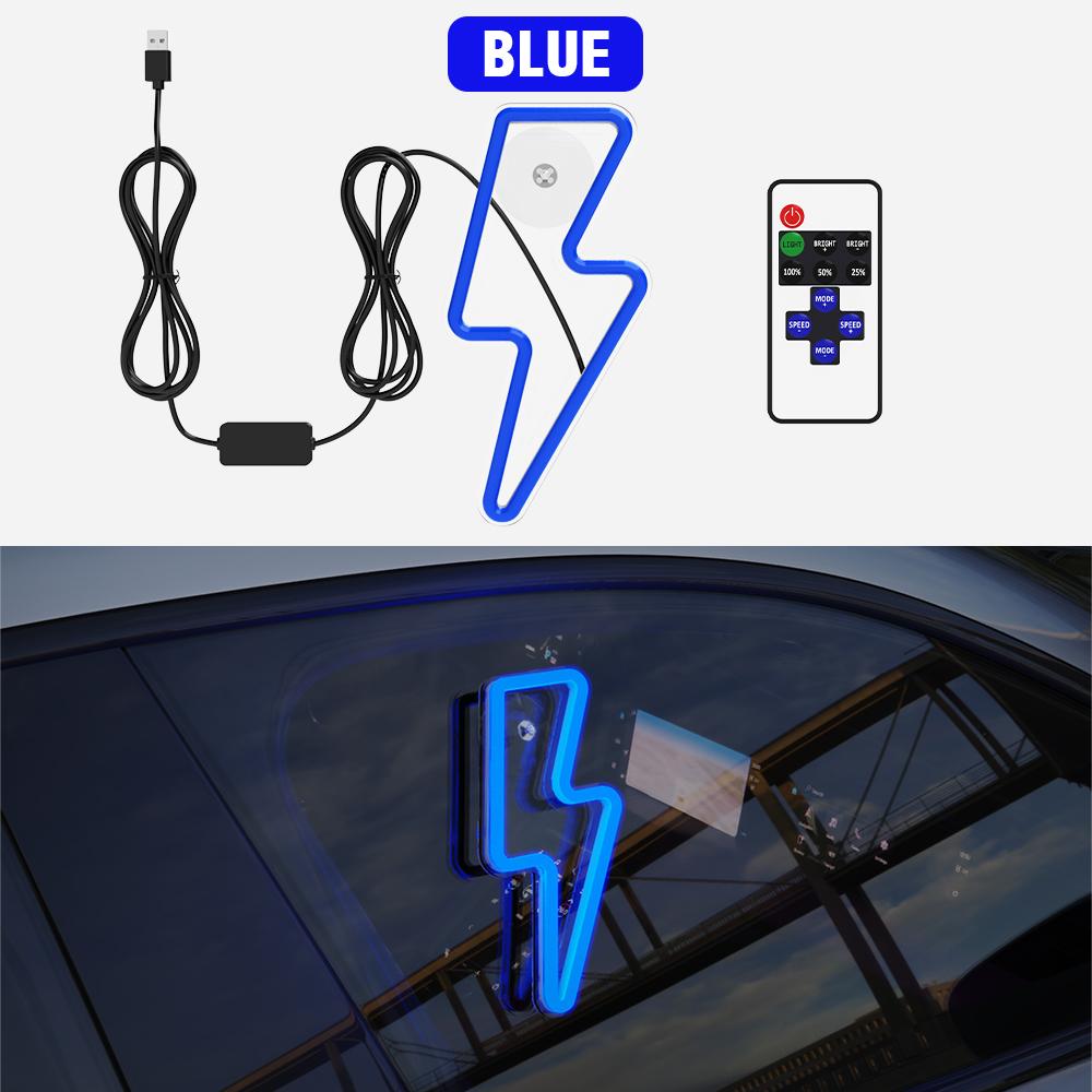 Семицветная подсветка для украшения окна, атмосферный свет, автомобильная светодиодная подсветка окна в стиле молнии с дистанционным управлением, автоматическая модификация, неоновая подсветка