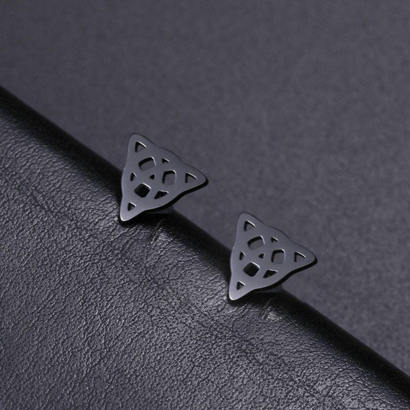 Jeshayuan Triquetra Celtics Irish Knot Stud Earrings For Women Birthday Gift Amulet Wicca Jewelry Stainless Steel Earrings