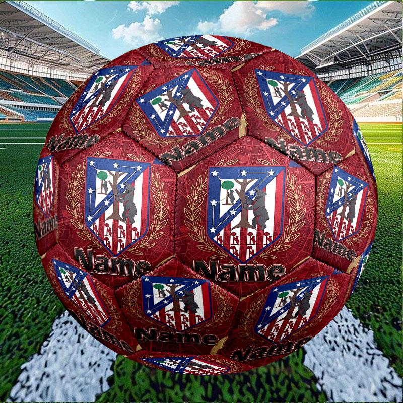 Custom Name Personalized Atletico Madrid Print Size 5 Soccer Ball Training & Match Football, for Team, Kicking, Gift for Football Enthusiasts