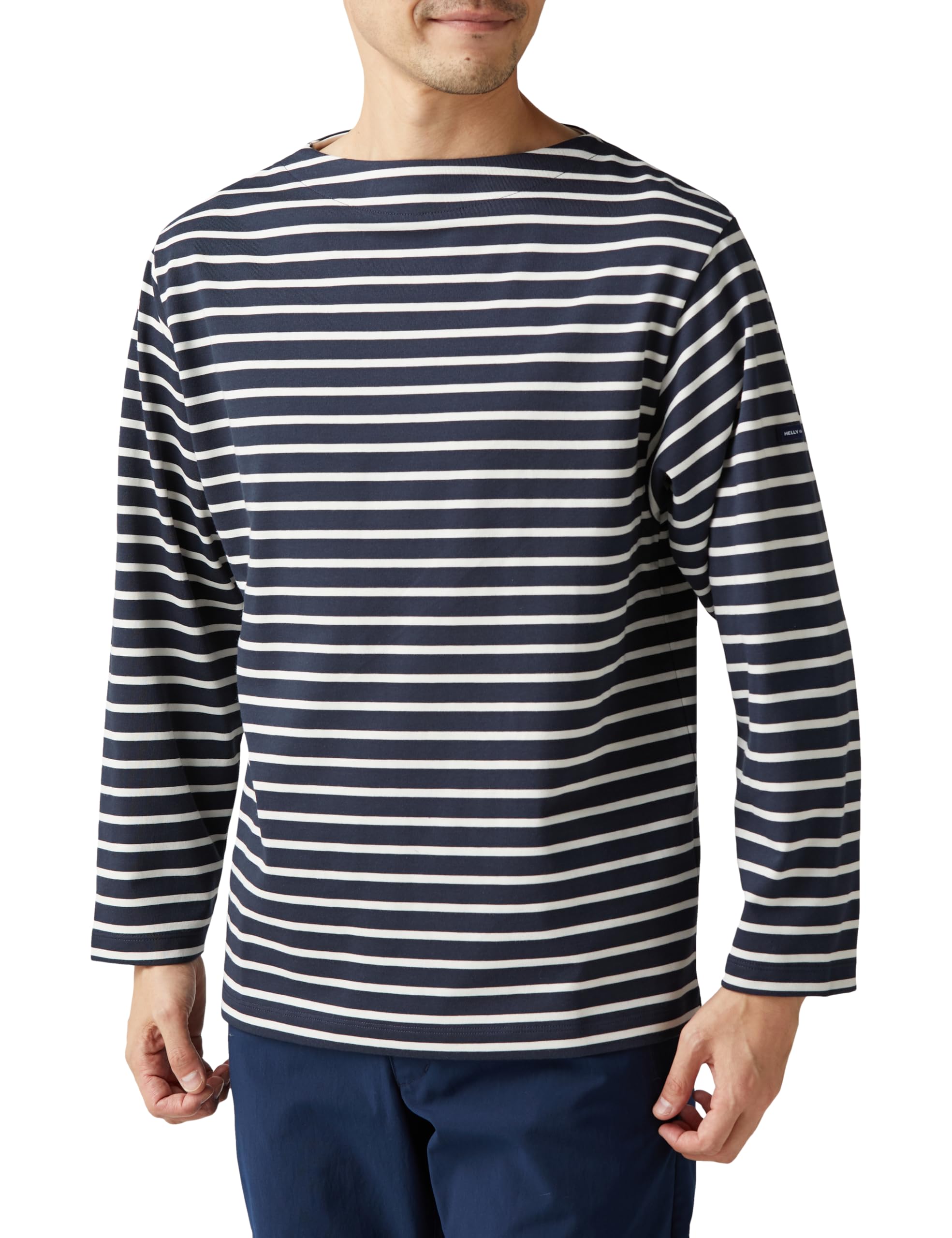 Футболка с длинным рукавом HH Marine Border Deep Navy/Off White L