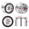 TRZX 4pcs Aluminum Beadlock Rims, 2.2" Wheels, RC Rim Hubs, 45mm, for 110 RC Crawler Axles: SCX10 (90046), TRX4, Wraith (90048), RR10 (Silver + Black)