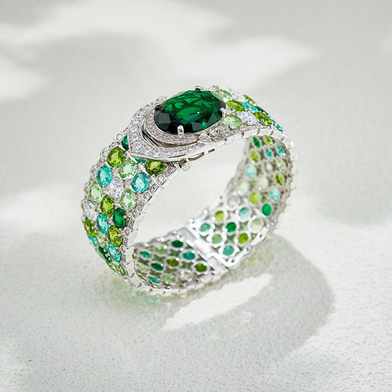 Musla Design Wedding Bracelet for Women Exquisite Colored Stone Sparkly Design for Banquet and Anniversary Accessories