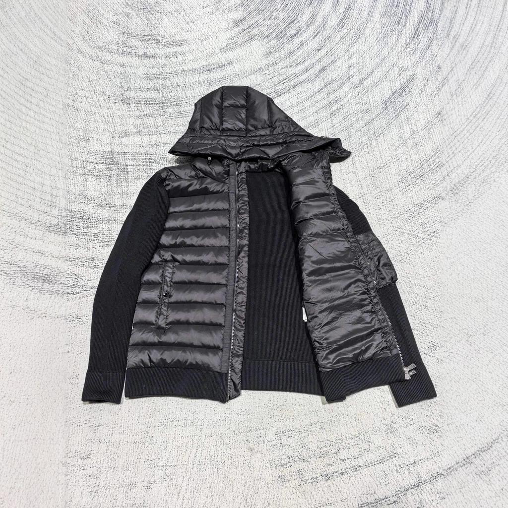 Evropská značka M Pánská stylová úzká prošívaná bunda s patchworkem a kachním peřím bílá