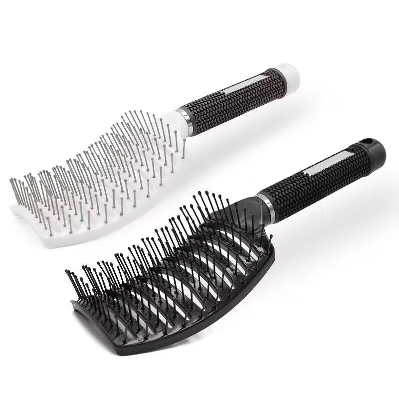 Curved Boar Bristle Hair Brush Professional Detangling Hairbrush Head Massage Comb Hairdressing Styling Comb for Women Men