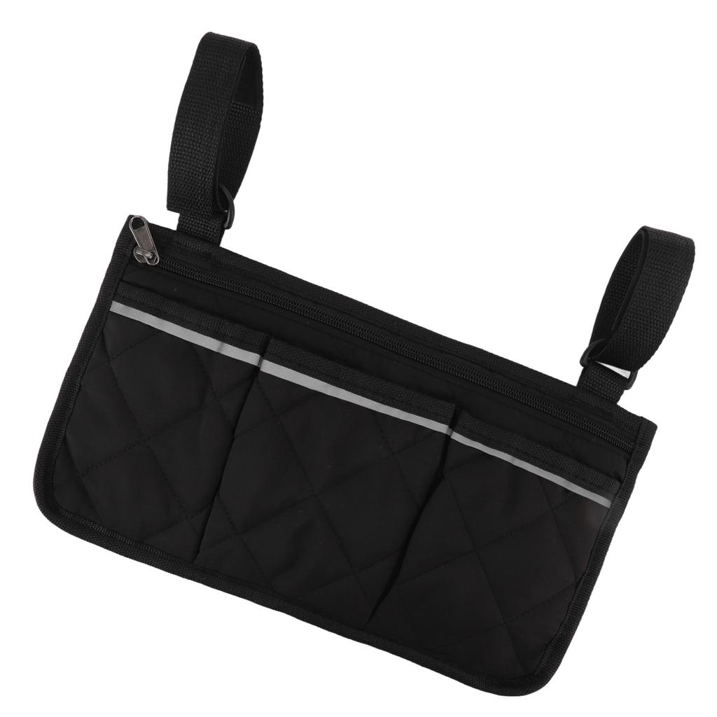 Wheelchair Pouch Bag Waterproof Polyester Multi Pocket Design Wheelchair Side Pocket for Outdoor Mobile Chair