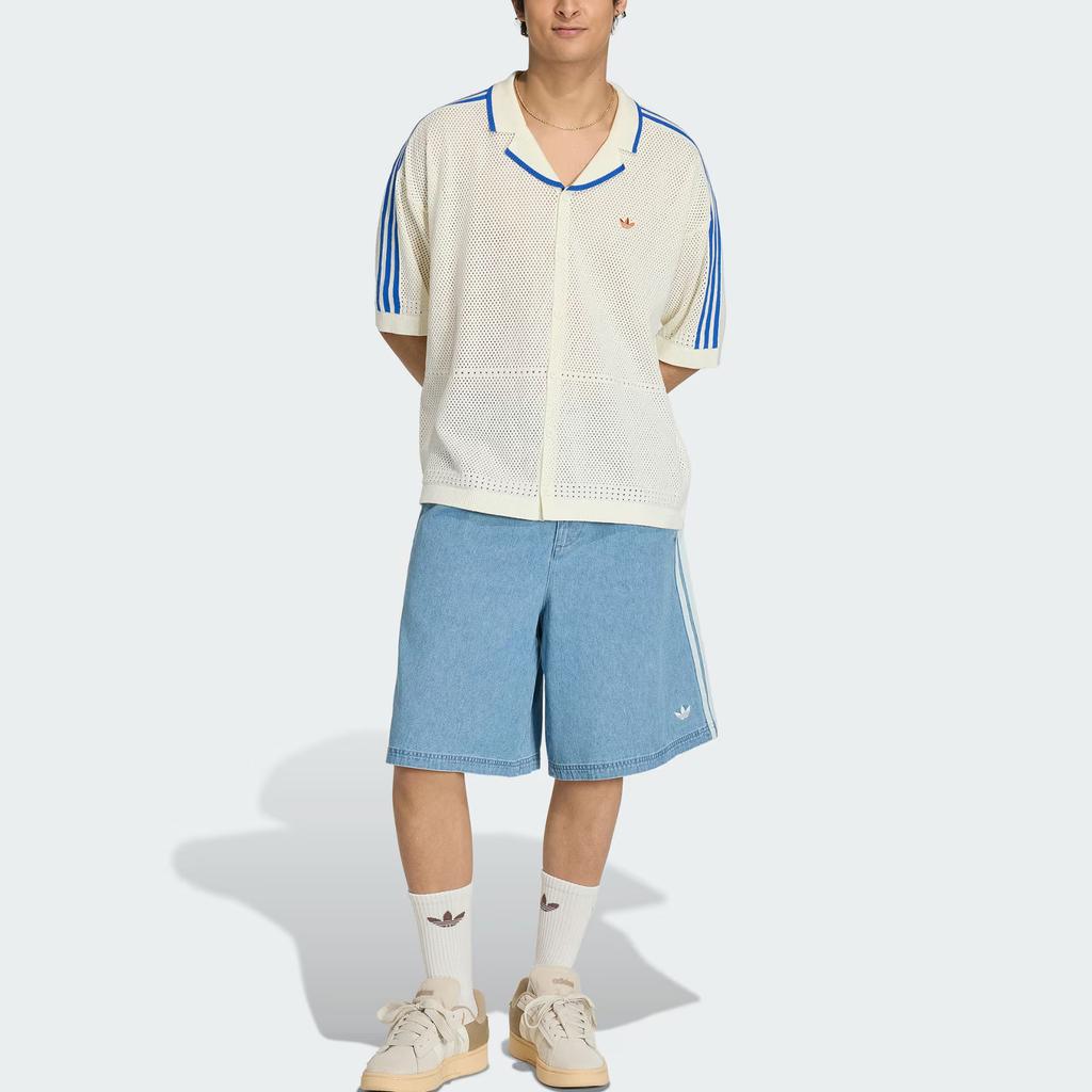 adidas Originals Camicia Sportiva in Cotone a Maniche Corte, Vestibilità Larga, per il Tempo Libero, Uomo KX1223