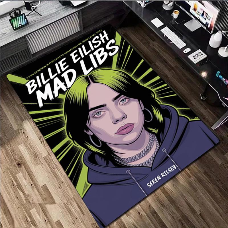 Billie Eilish Album Rug Carpet Office Decorative Carpet For Living Room Bedroom Door Mat Floor Rug Computer Chair Area Rug
