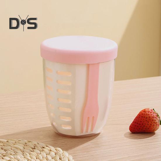 Portable Salad Cup with Fork Fruit Storage Container for Fridge BPA-Free Leak-Proof On-the-go Cup Freshness Preserving Salad Container