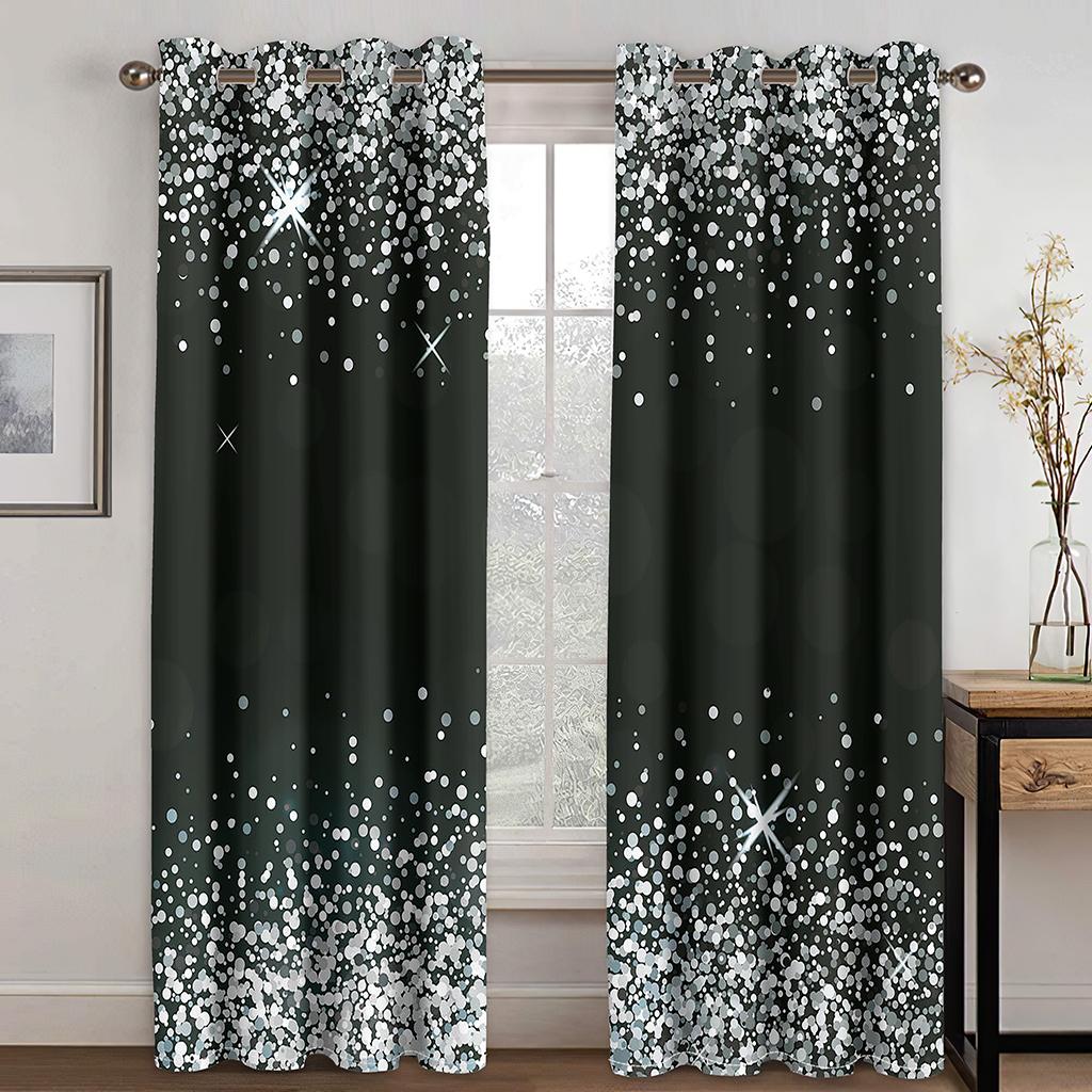 Rainbow Pink Gold Star Glitters Drips Print Children's Window Curtains for Girl Living Room Bedroom Decor 2 Pieces Free Shipping