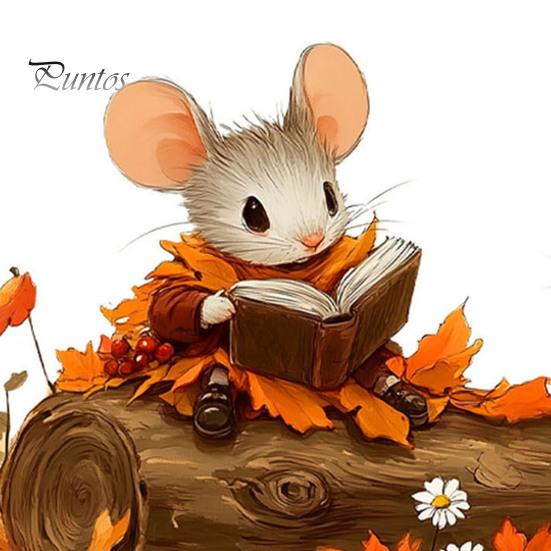 Easy Peel And Stick Murals Mouse Wall Stickers, Waterproof PVC Autumn Retro Fairy Tale Decals, Removable Kindergarten Decorations Decals for