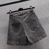 Jean Shorts Pants Women Cotton Summer Versatile Vintage Loose Large Size Casual Wide Leg Pants Shorts