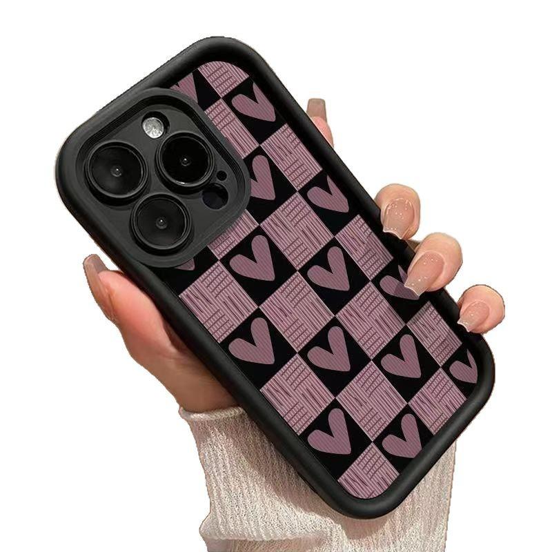 Simple purple plaid for iphone16pro mobile phone case apple 15/14/13 promax new 12x11
