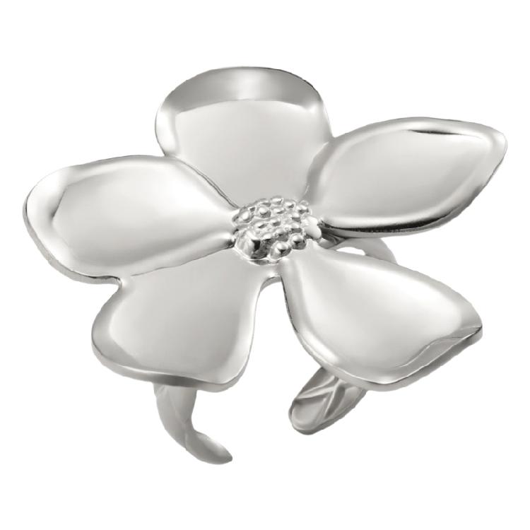 Простые кольца Регулируемые Модные Раскрывающиеся кольца в виде цветка Нержавеющая сталь Текстура Модные кольца Подходят для свадебных вечеринок 1