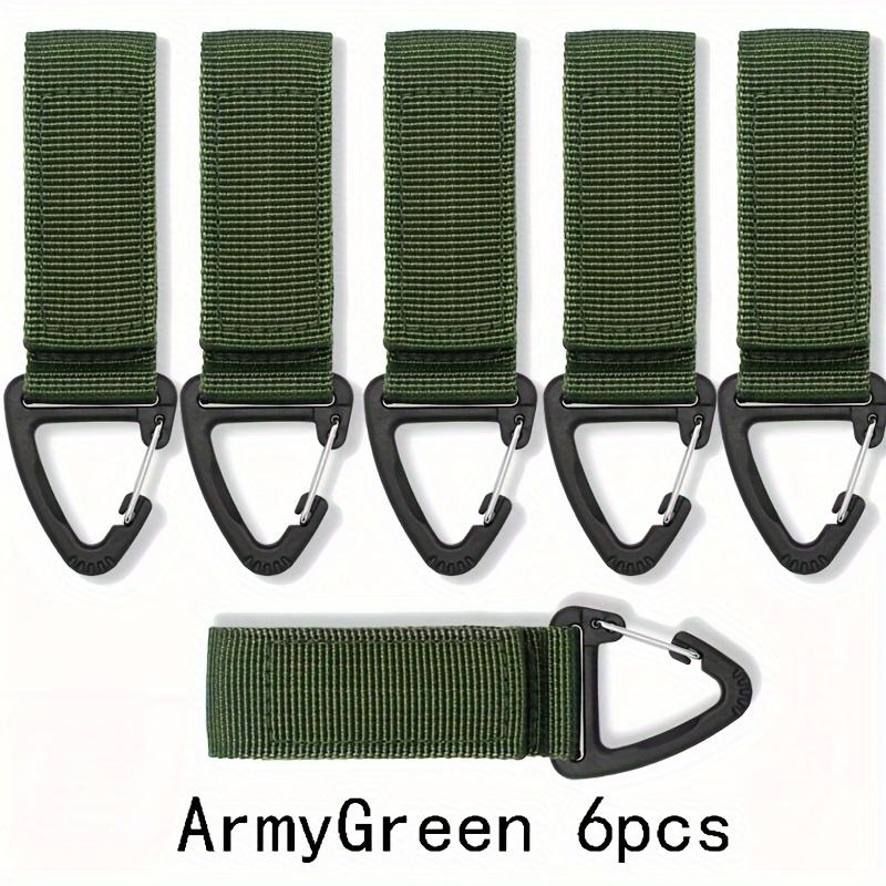 3/6Pcs Keychain Holders - Nylon Webbing Hanging Gear Clips with Triangular Buckle Hook for Outdoor Camping