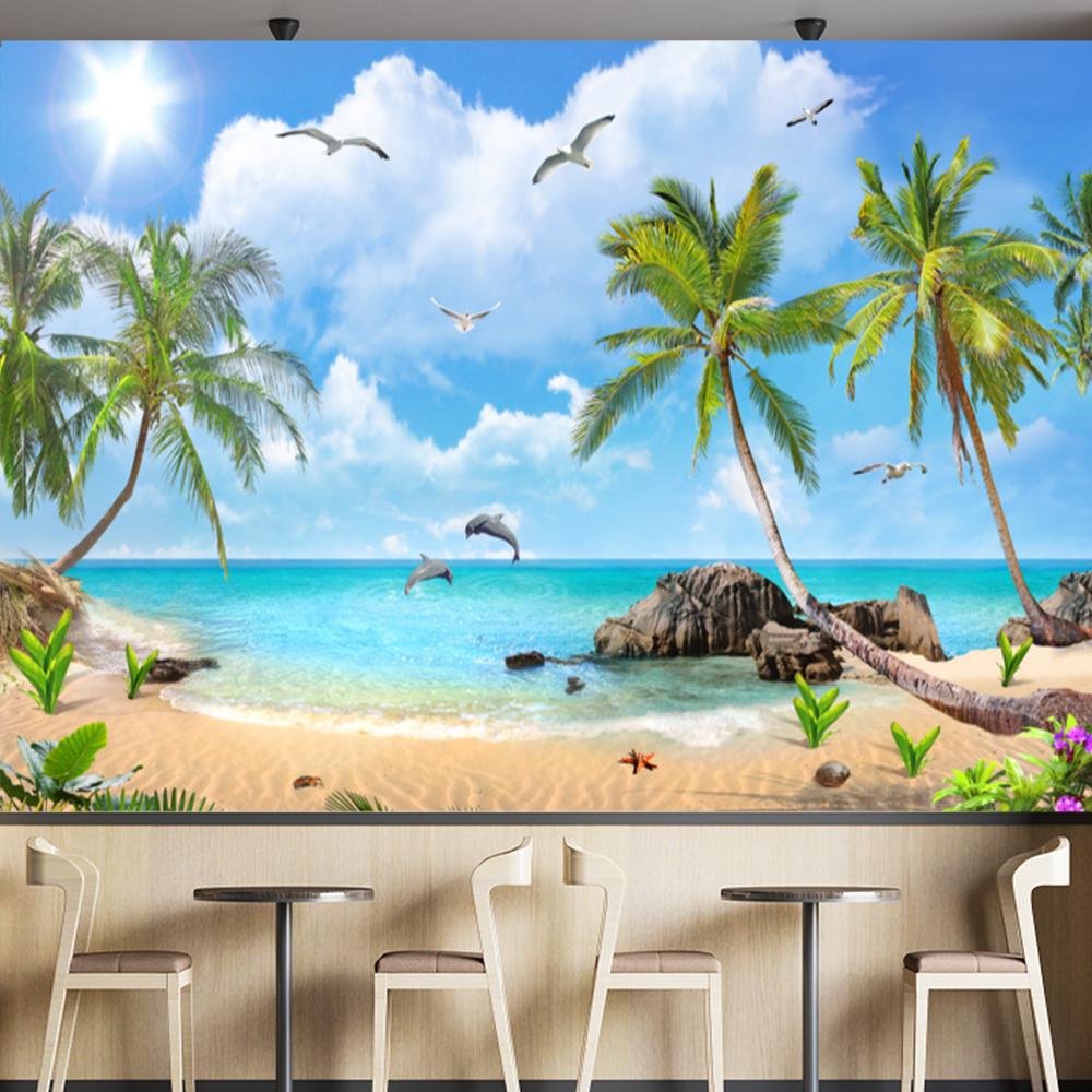 Beautiful Beach Wallpaper Large Palm Tree Mural Beach Themed Wall Murals Bedroom Living Room Home Decor