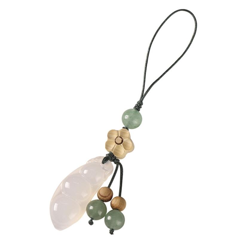 Exquisite Chalcedony Lucky Bean Pendant Symbolizing Fortune And Happiness With Unique Four Season Bean Designs