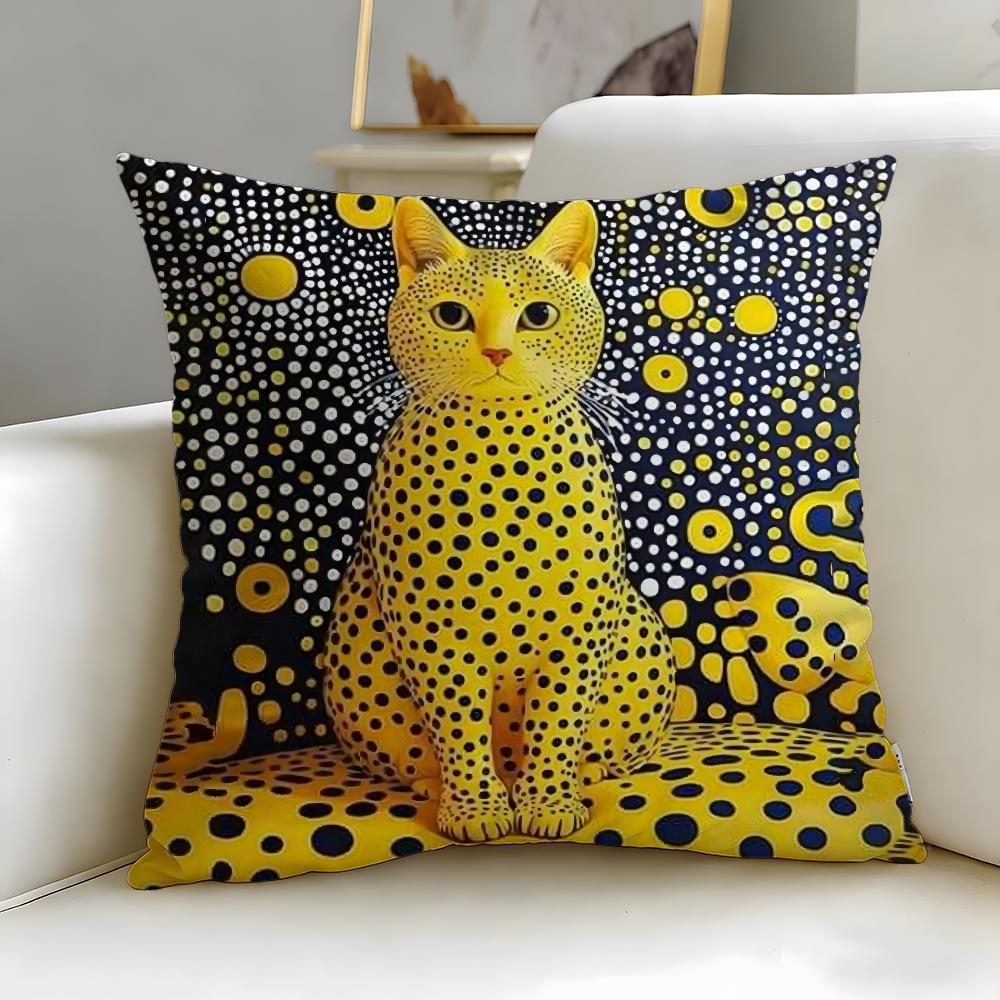 classic artist Yayoi Kusama Cushion Cover Soft & Easy-Wash Pillow Case – Versatile for Couch, Bed, Travel and Office