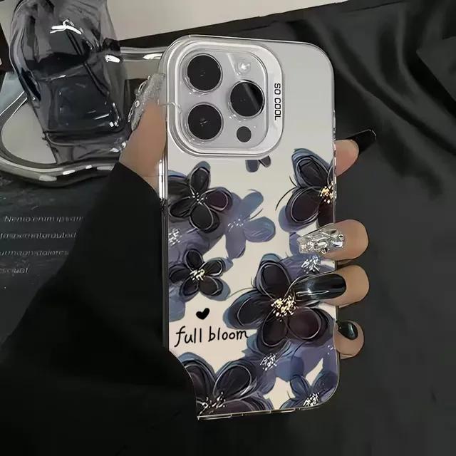 Full Bloom Flowers Galvanisiertes Silber IMD Handyhülle Für iPhone 16 15 14 13 12 11 Pro Max 16E Stoßfeste Hülle