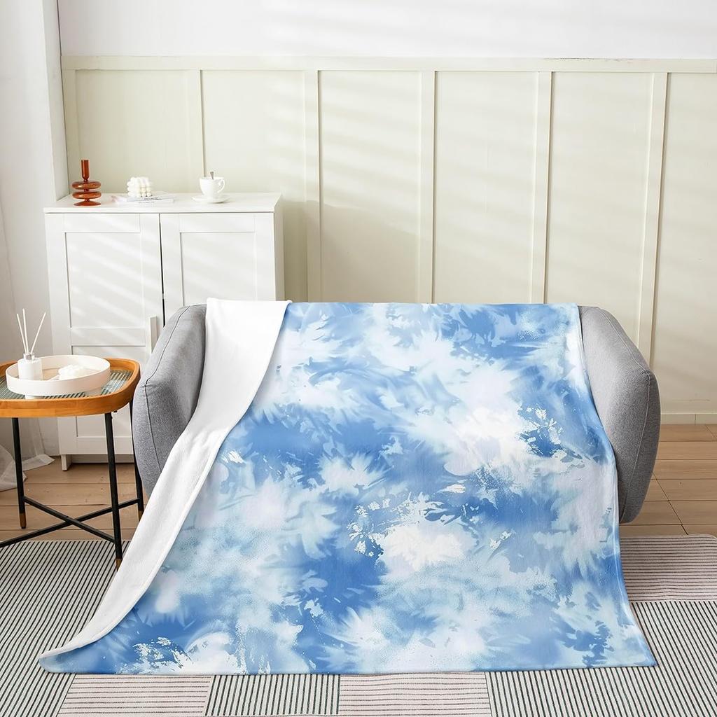 Purple Cow Print Blanket Soft Fleece Throw Modern Home Decor Cozy Living Room Sofa Bedding Gift for Women Girls
