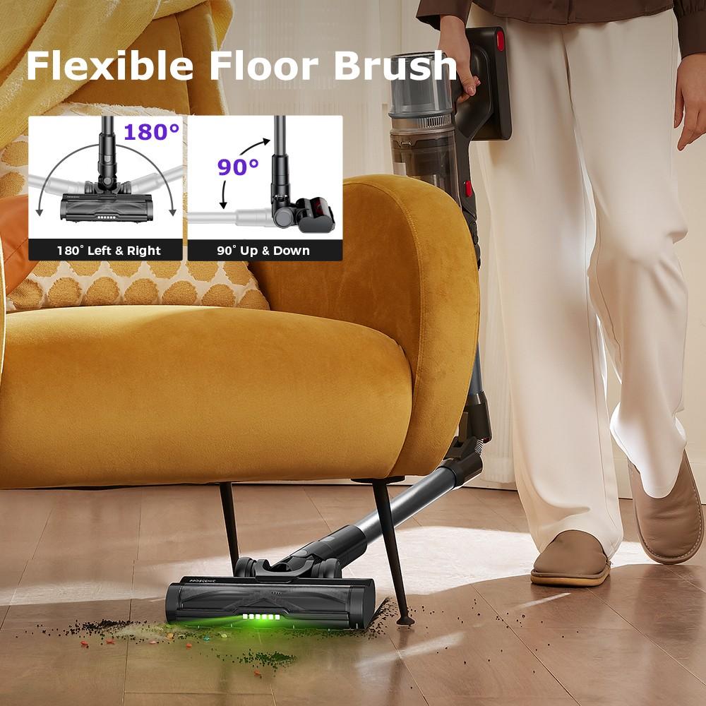 Proscenic P16 Cordless Stick Vacuum Cleaner, 50kPa Suction, 55mins Runtime, 180° Bendable Wand