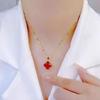Four-Leaf Clover Necklace Female Design Light Luxury Simple Lace Pendant Collarbone Chain