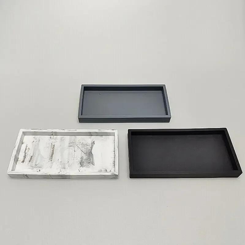 Bathroom Tray Countertop Silicone Vanity Tray Cosmetic Perfume Organizer Tray Vanity Sink Tray Key Accessories Tray New