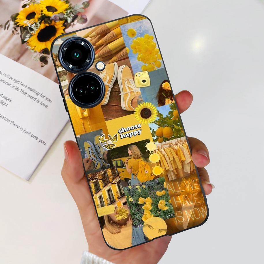For Tecno Camon 19 Case Camon 19 Pro 5G CI7n Astronaut Silicone Cover For Tecno Camon19 Neo Phone Case Soft Cute Black TPU Cover
