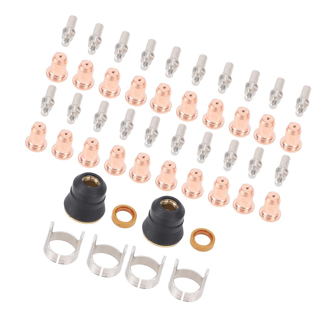 48 Pieces Set Cutting Torch Consumables IPT40 Tip Electrodes Nozzles Shield Cups Stand Off Guide