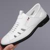 Fashion Spring Summer Hollow Casual Sandals Breathable Dual-use Men's Shoes Solid Color Fashion Soft Sole Leather Shoes Man