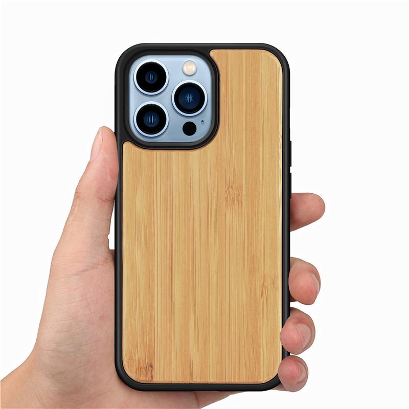 Holz-Handyhülle Natur Massivholzgehäuse für iphone 11 12 13 Pro Max, für iphone 12 Pro Hülle Holzstoßstange