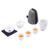 Dehua white porcelain travel kung fu tea set portable bag one bowl four cups glass express cup gift