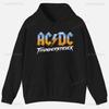 ACDC Printed Unisex Hoodie Plain Clothes Tops Women Long Sleeve Graphic Sweatshirt Quality Clothing Autumn Streetwear Custom Funny