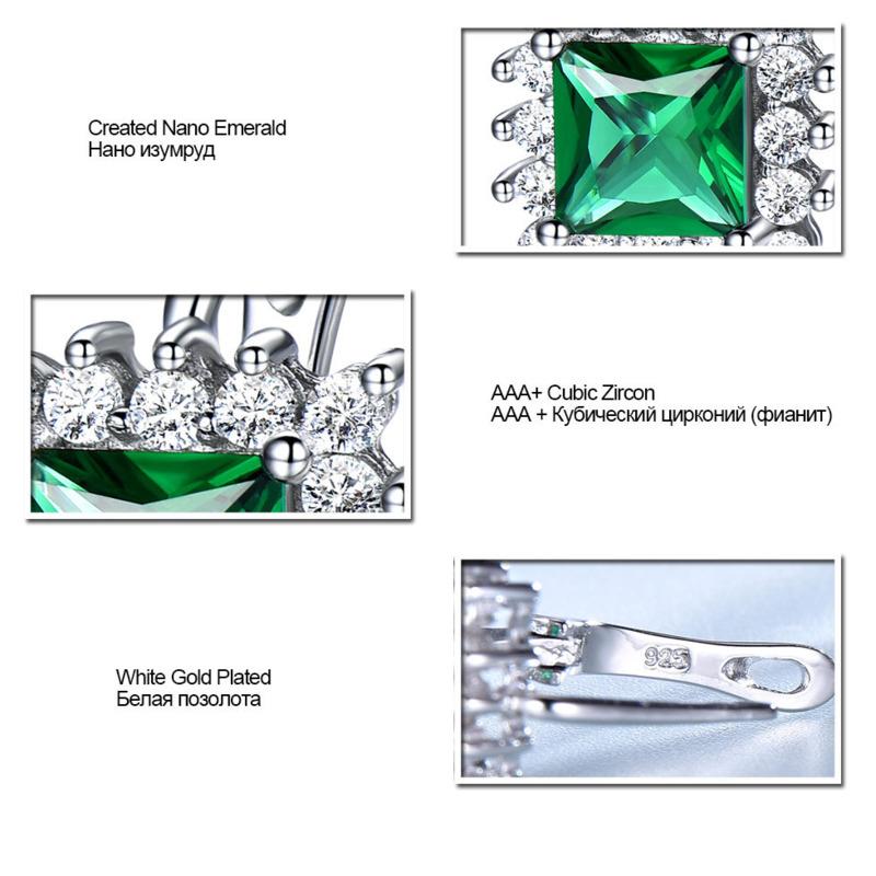 Gica Gem 925 Sterling Silber grünes Quadrat Vintage heißer Verkauf Ohrstecker für Frauen feines Temperament hochwertiger Schmuck Geschenk zum Muttertag