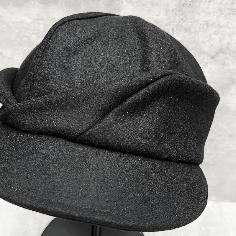 High-Density Wool Felt Flat Newsboy Cap - Warm and Stylish Beret with Imitation Irregular Design