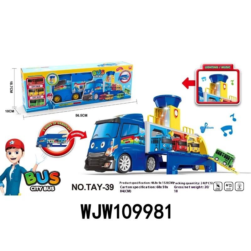 Tayo Minibus Slingsho Warrior Car Toy Set Diy Track Tayo Cartoon Car Toy Collection Car Model Holiday Gift