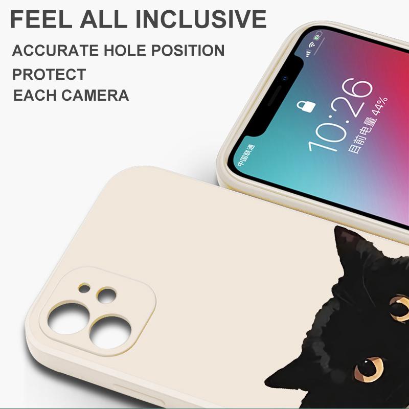 Case for Xiaomi Redmi A1 K60 K40 14C 13C 12C 9 8 10 A2 A3x Phone Cover Cartoon Black Cat Fashion