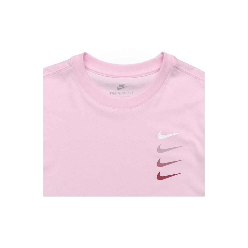 Nike T-shirt Sport Manches Courtes Logo Double Swoosh Hommes Hauts Rose DC2716-630