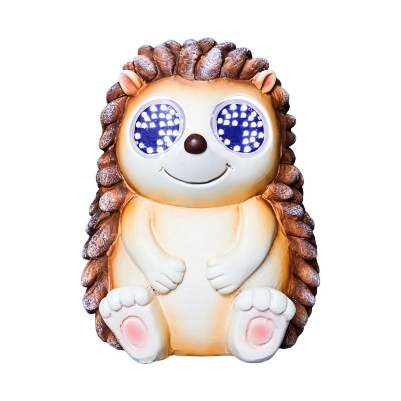 Weatherproof Resin Winking Animal Solar Light Garden Sculpture Winking Animal Light Statue for Yard Porch Balcony Ornament