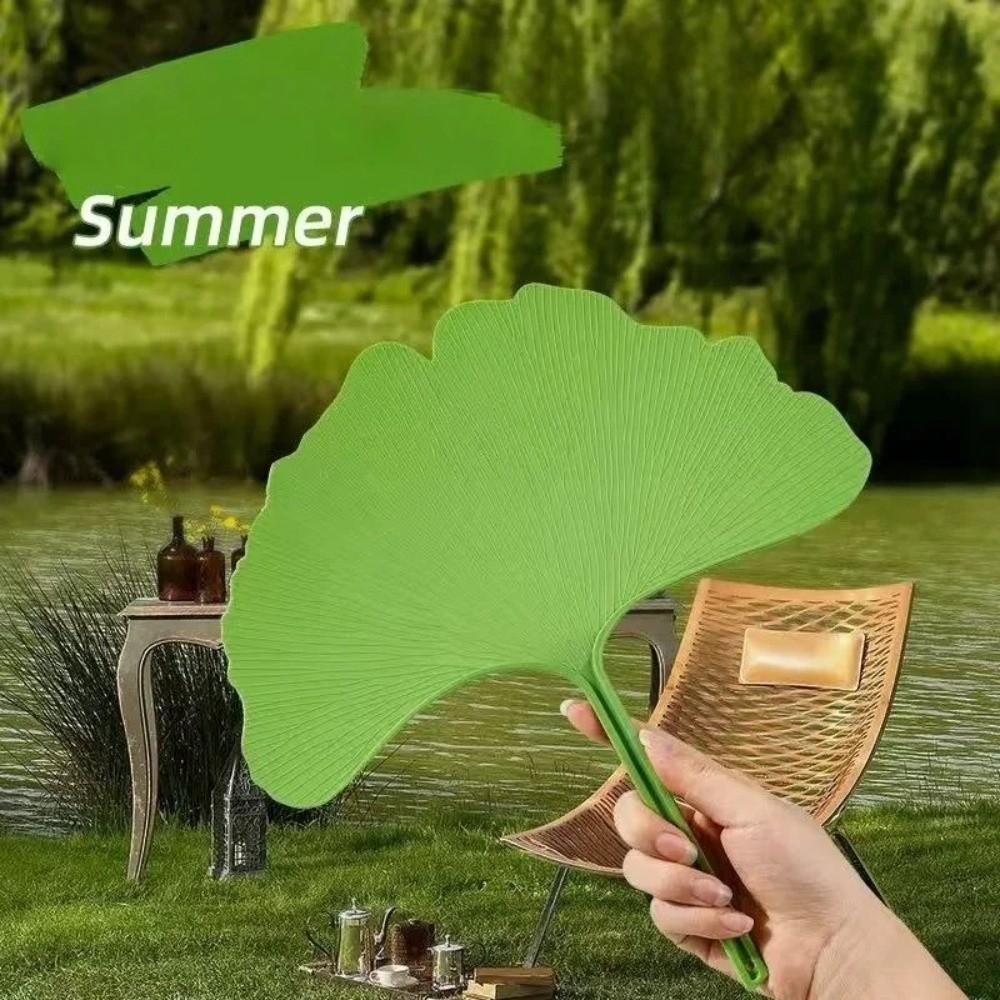 Durable Ginkgo Biloba Fan Artificial Summer Cooling Fan Portable Apricot Fan  Summer
