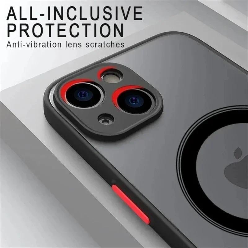 IPhone 17 Air 16 16e 15 14 13 Mini 12 11 Pro Max Plus Telefon İçin Sert Mat Kılıf Magsafe Manyetik Kablosuz Şarj Kapak funda Capa