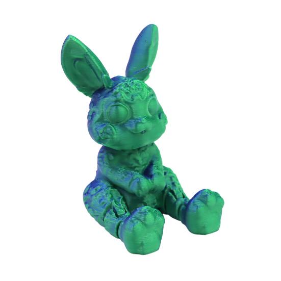 

Великоднє прикраса-яйце з кроликом, з рухомим шарнірним кроликом всередині, 3D-друкована фігурка кролика з квітами, Декорація для великодньої вечірки I