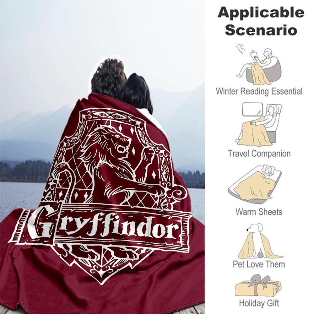 1pc Gryffindor Lion Crest Outdoor Flannel Throw Blanket All Season Soft Warmth,Home Decor 1031230