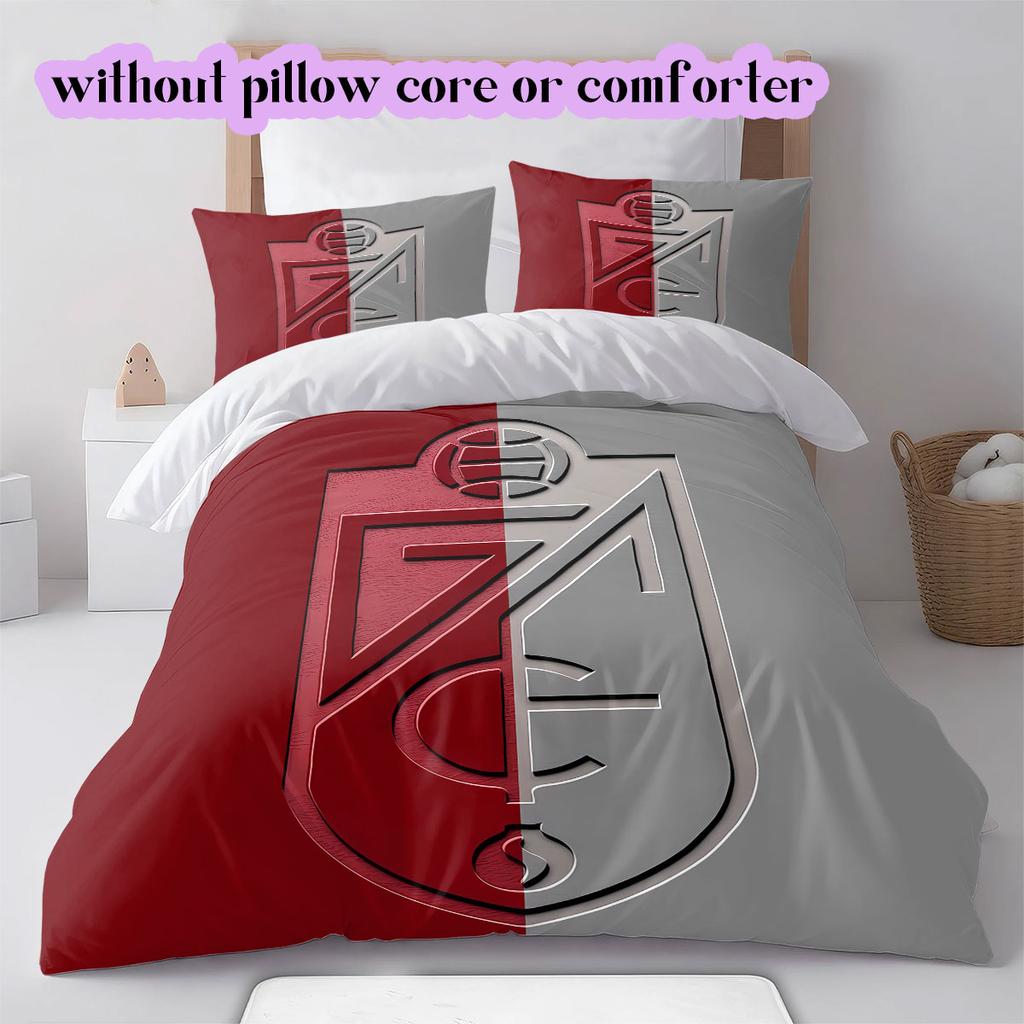 Granada CF football Pattern Bedding,Quilt Set Quilt Cover Pillowcase Home Birthday Gift (1*duvet cover+2*pillowcase,without core)
