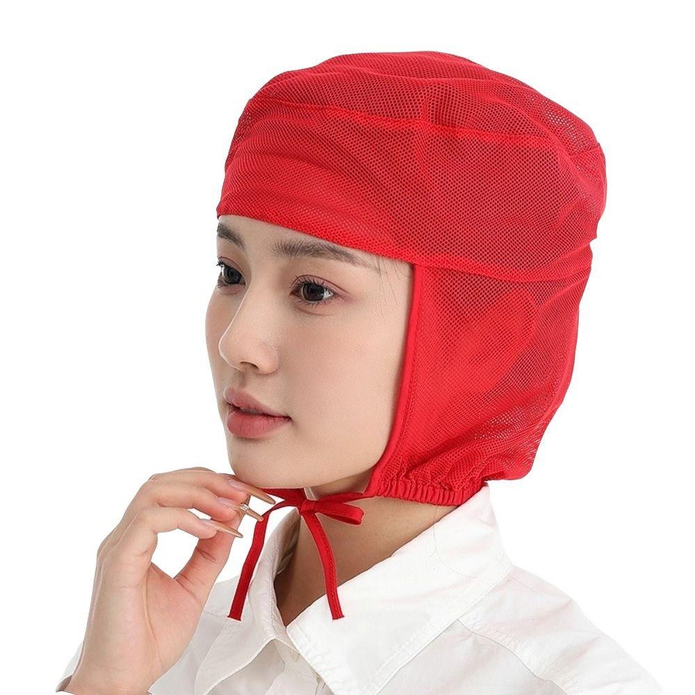 Breathable Mesh Chef Work Hat Elastic Back Food Service Cap Mesh Hair Cover  Restaurant Kitchen