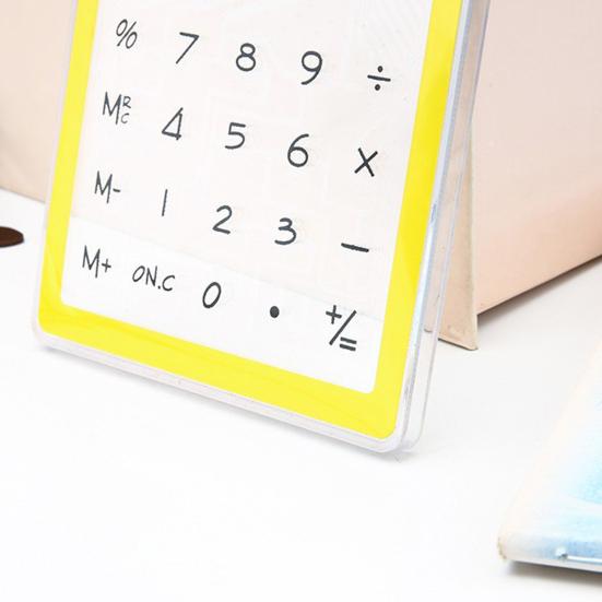 Transparent Calculator 8-Digit Display Calculator Solar Power Supply Calculator for Home School